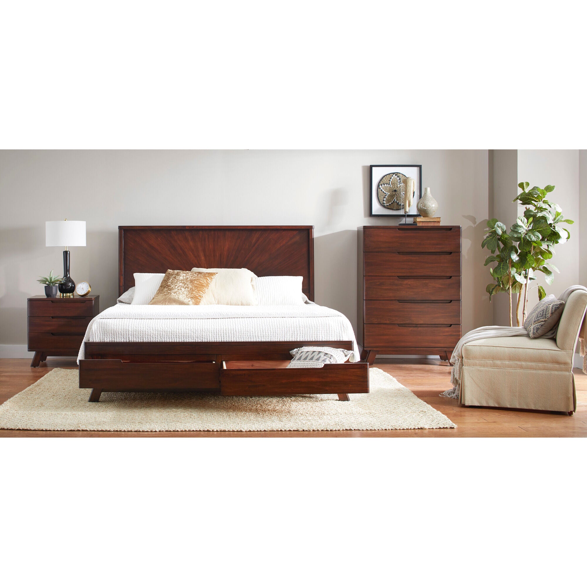 Queen Size Sahara Storage Bed with Underbed Drawers - Perfect for Small Bedrooms & Guest Rooms | Space-Saving Bed Frame with Hidden Storage