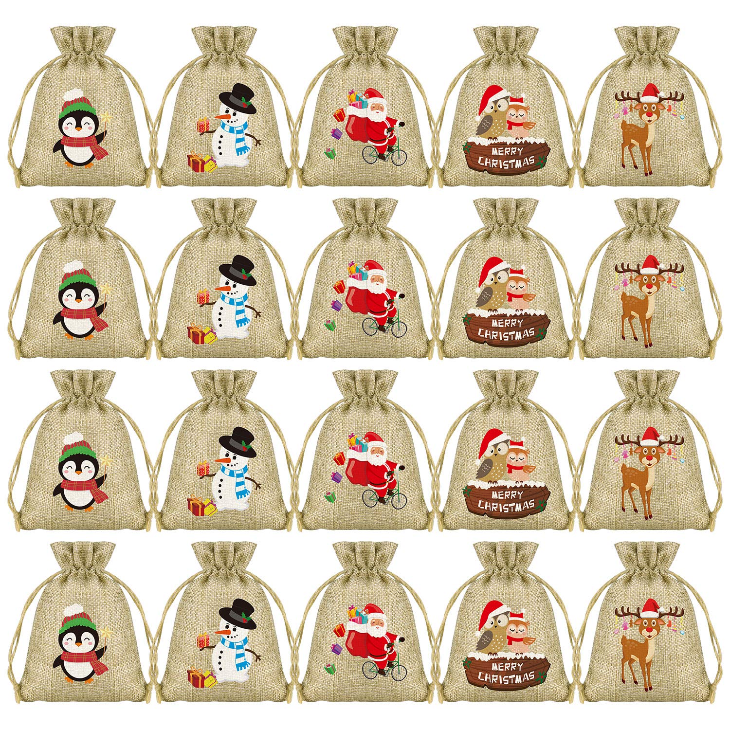 50Pcs Natural Burlap Drawstring Bags - Small Jute Favor Bags for Christmas Party Favors, Wedding Favors, Baby Shower & Birthday Gifts - Eco-Friendly Party Supplies for Candy, Treats & Small Gifts