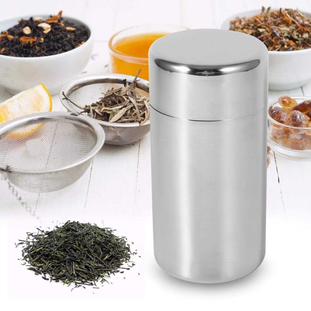 TOPINCN Airtight Stainless Steel Tea Canister - Food Storage Container for Kitchen, Loose Leaf Tea, Coffee, Sugar - 18oz Large Capacity - Perfect for Home, Office & Pantry Organization