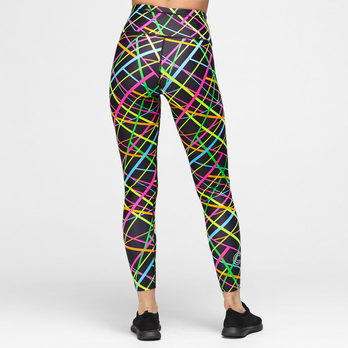 Clubbercise Neon Beam Leggings - High Waisted Workout Leggings for Women, Glow in The Dark Fitness Pants for Dance, Yoga & Gym - Perfect for Nighttime Running & Rave Parties