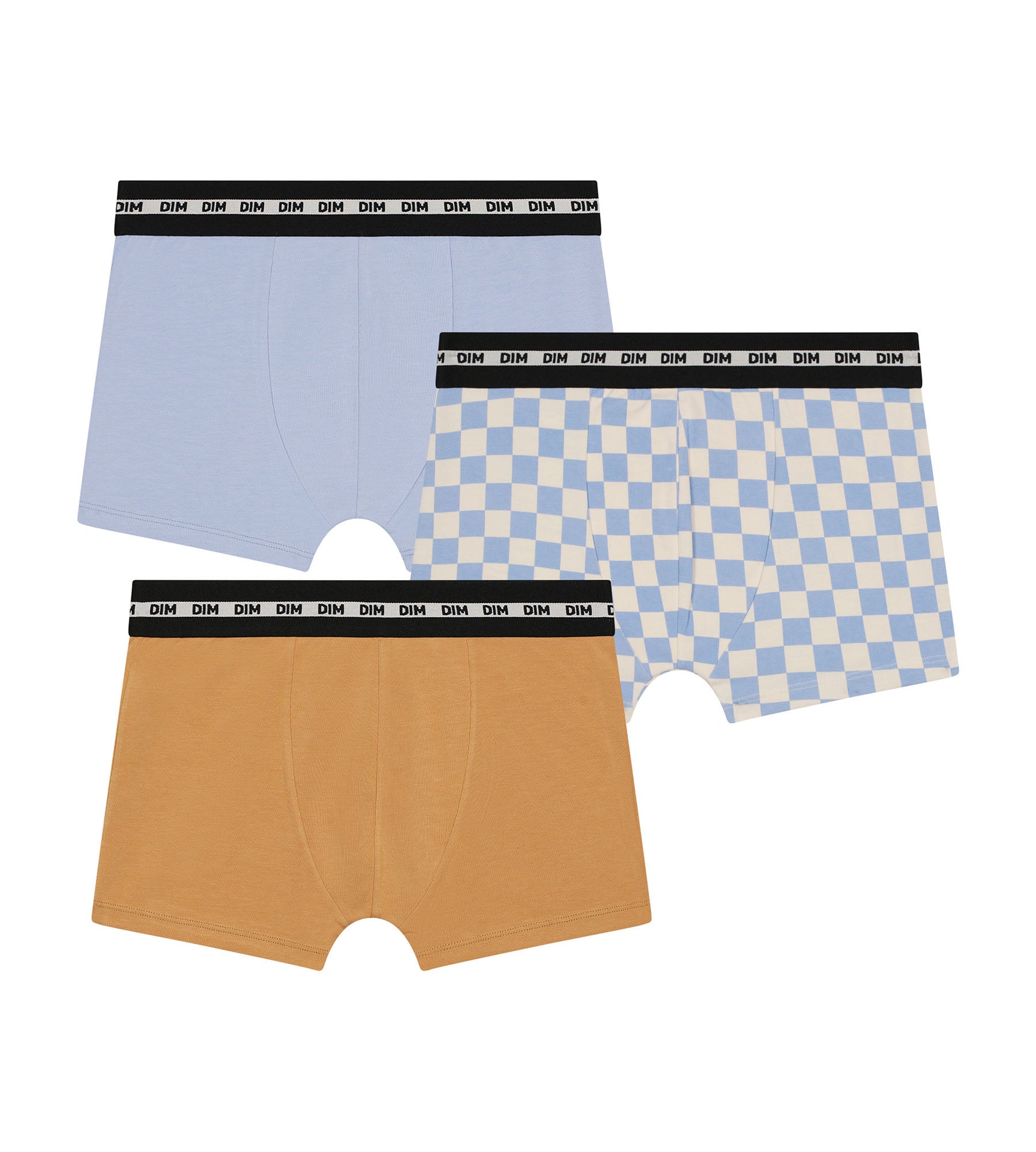 3 Pack Boys Checkered Boxer Briefs - Lilac Blue Cotton Stretch Underwear for Kids - Comfortable & Fashionable for School, Sports & Daily Wear