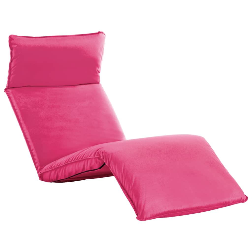 Foldable Sun Lounger with Oxford Fabric - Portable Pink Beach Chair for Poolside, Backyard & Outdoor Relaxation