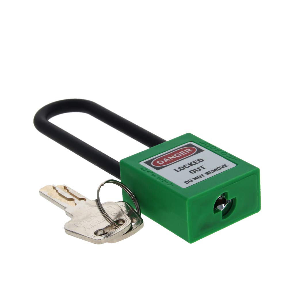 Lockout Tagout Safety Padlock - LOTO Lock with Steel Shackle, Keyed Differently, PA Lockout Tagout (1PC, Green) - Ideal for Industrial Safety, Equipment Maintenance & Small Luggage Security