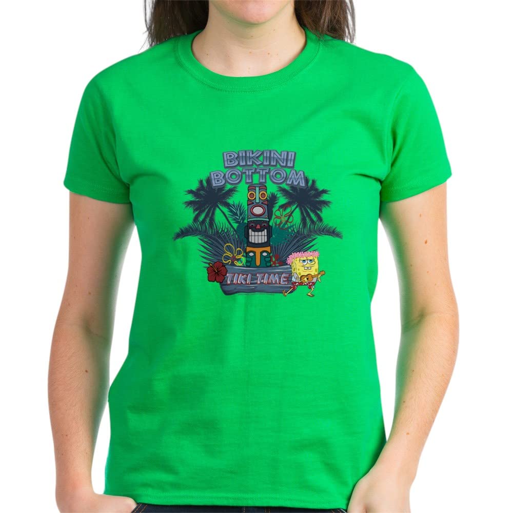 Spongebob Squarepants Tiki Cotton T-Shirt for Men & Women | Funny Cartoon Graphic Tee | Perfect for Beach Parties, Cosplay & Casual Wear