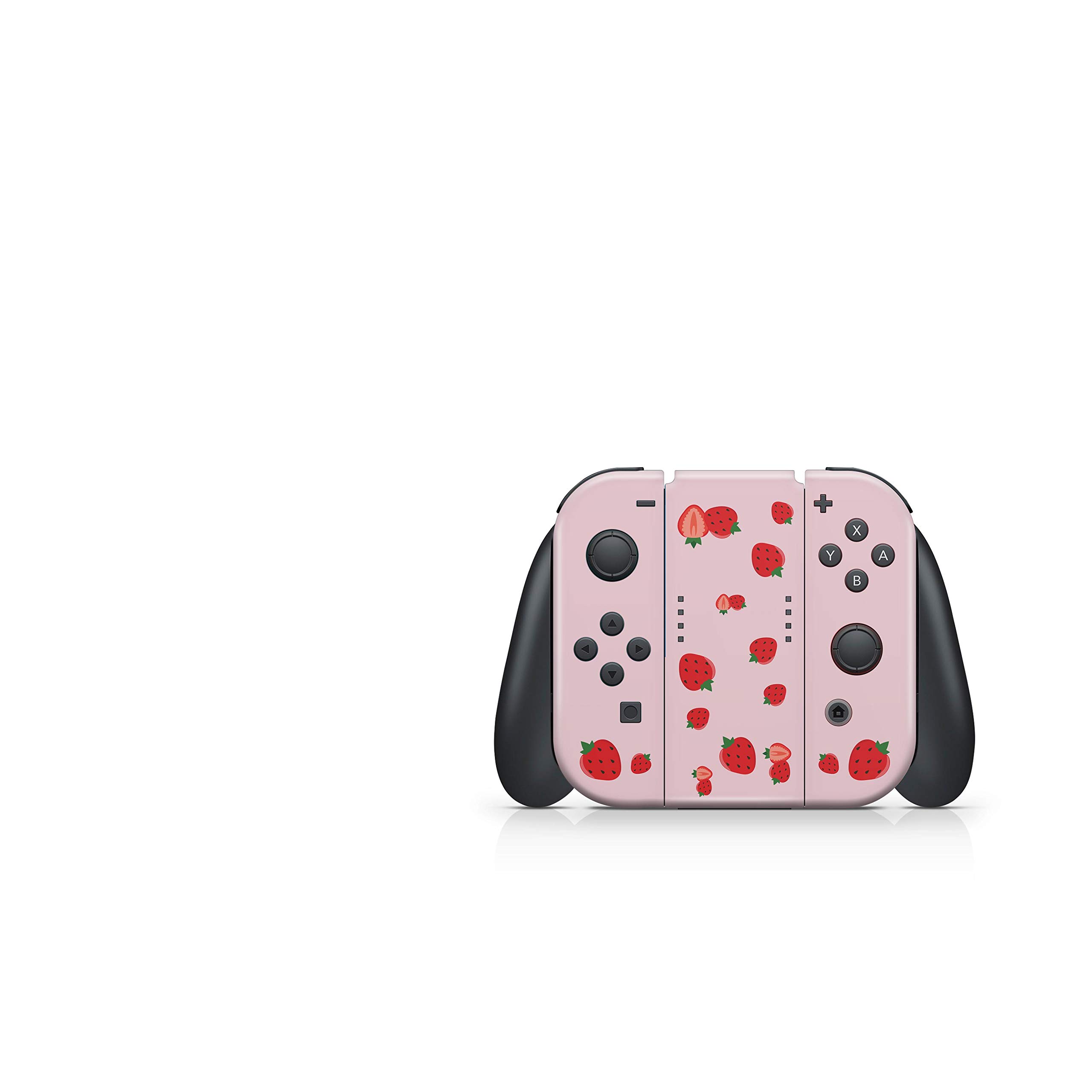 Kawaii Pink Strawberry Vinyl Skin Wrap for Nintendo Switch - Premium 3M Full Body Decal Stickers | Protective Cover for Gaming Console | Perfect for Girls, Teens & Anime Lovers