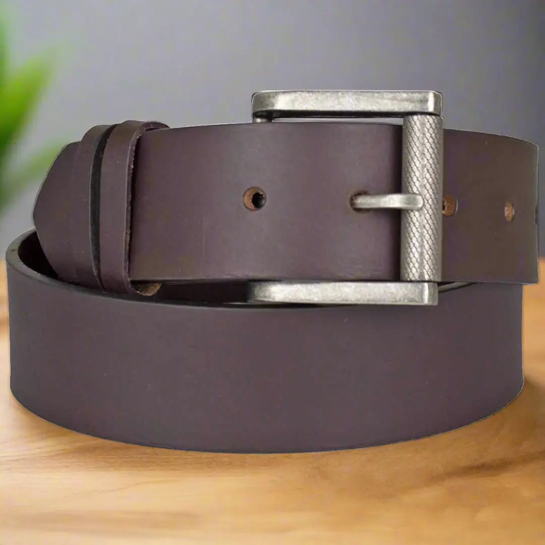 BOL Men's Genuine Leather Belt with Removable Buckle - Adjustable Oil Pull-Up Dress Belt for Business Casual & Formal Wear