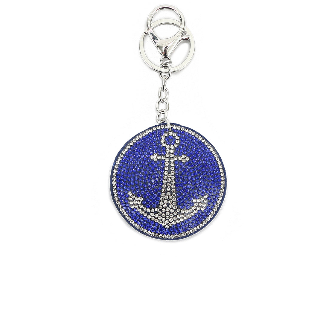Blue Crystal Anchor Bag Charm - Elegant & Stylish Accessory for Handbags, Backpacks & Luggage | Perfect Gift for Travel Lovers & Fashion Enthusiasts