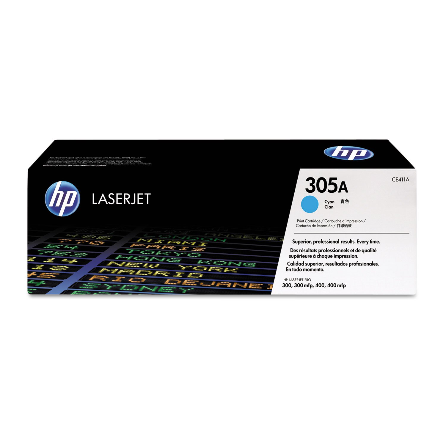 HP 305A CE411A Cyan Toner Cartridge - Compatible with HP LaserJet Pro 300/400 Series (M351, M375, M451, M475) | High-Yield Printing for Office & Home Use | Reliable Replacement for HP Printers