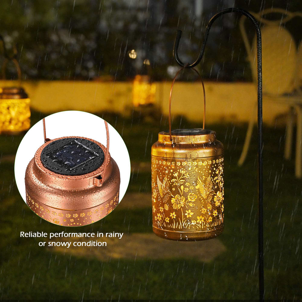 TheLAShop Waterproof Solar Hanging Lanterns Set of 2 - Outdoor Decorative Lighting for Garden, Patio, Yard & Camping