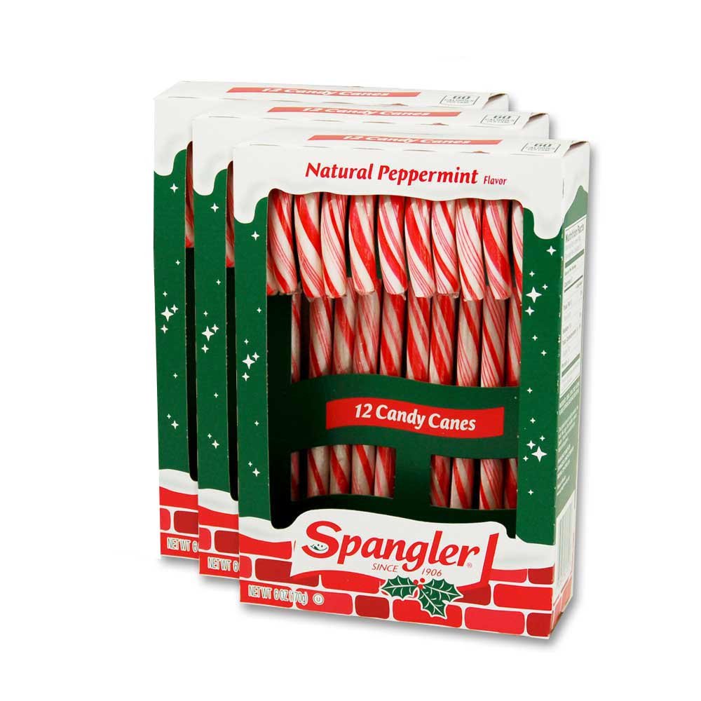 Spangler Candy Canes - 12 Count Pack of Classic Peppermint Christmas Treats for Holiday Decorations, Stocking Stuffers & Party Favors
