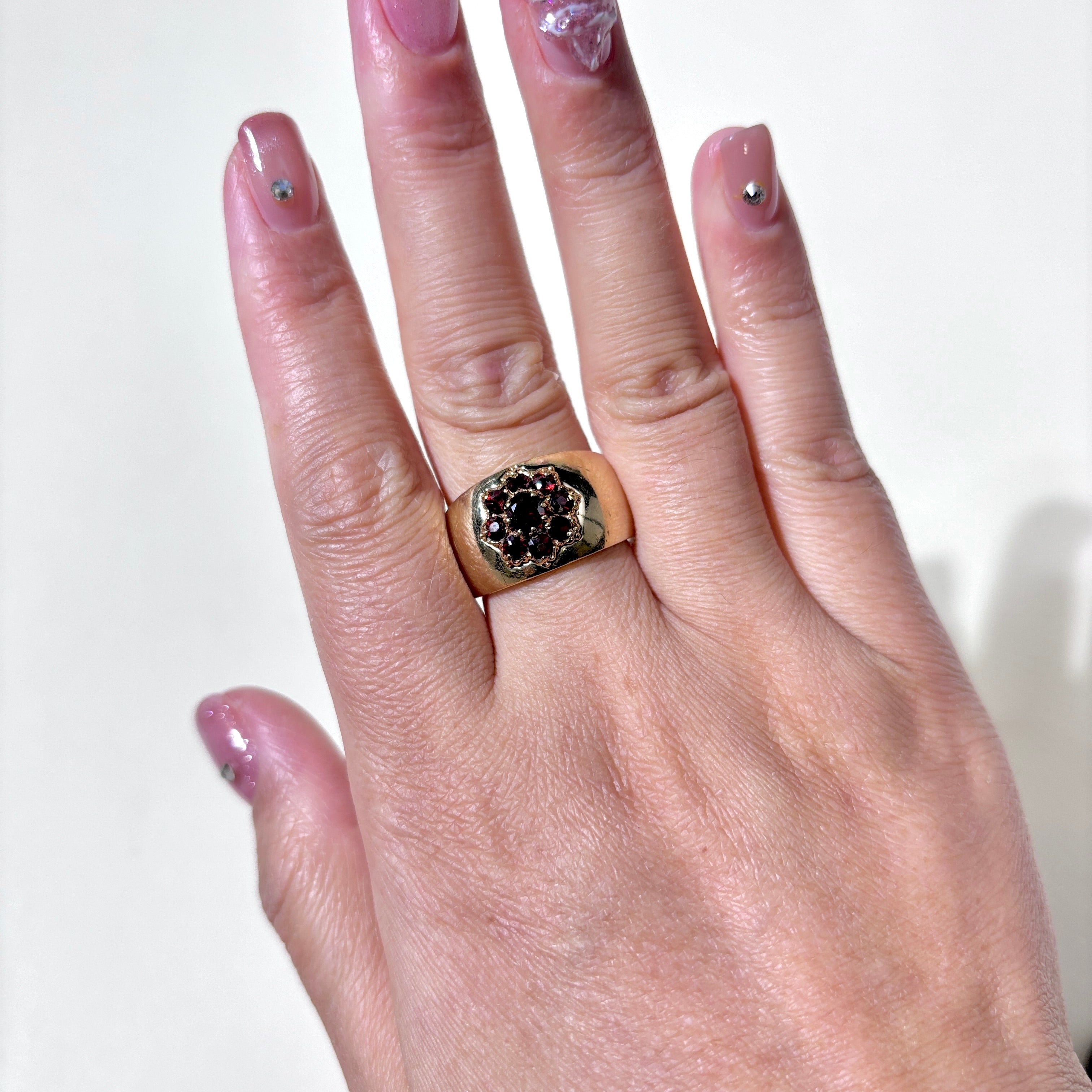 14K Yellow Gold Garnet Ring for Women - 1.02ctw Garnet Stone Band Size 8.75 - Elegant Stackable Ring for Anniversary, Valentine's Day Gift, or Everyday Wear
