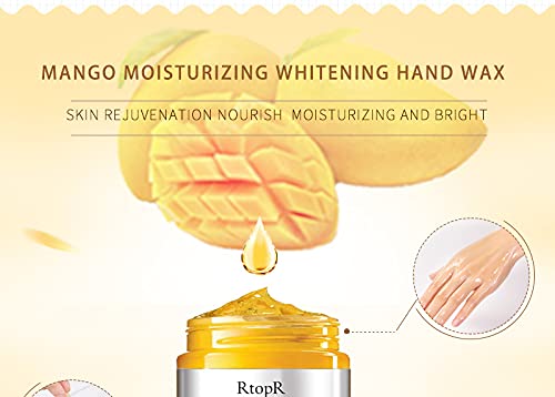 RtopR Mango Hand Mask & Wax - Whitening, Moisturizing, Repairing, Exfoliating Cream for Calluses & Anti-Aging | Perfect for Spa Nights, Dry Skin Care & At-Home Hand Treatments
