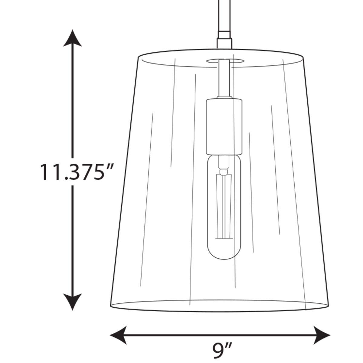 Clarion Collection 1-Light Clear Glass Coastal Pendant Light Fixture in Polished Nickel - Perfect for Kitchen Island, Dining Room, or Entryway Lighting