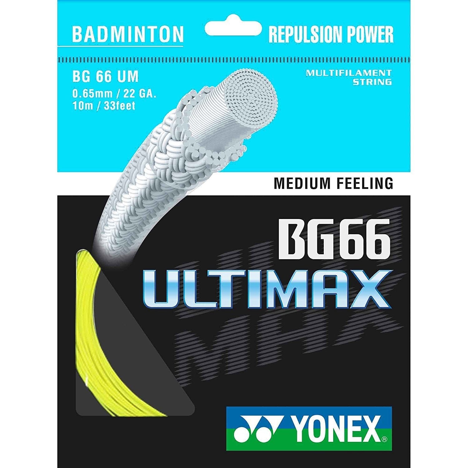 Yonex BG66 Ultimax Badminton String - Premium Metalic White 10M Reel for Professional Players | Perfect for Tournament Play & Advanced Training