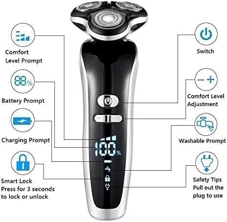 Professional Electric Razor for Men - 4D Rotary Shaver, USB Rechargeable Hair Clipper & Beard Trimmer Kit - Perfect for Home, Travel & Grooming Gifts