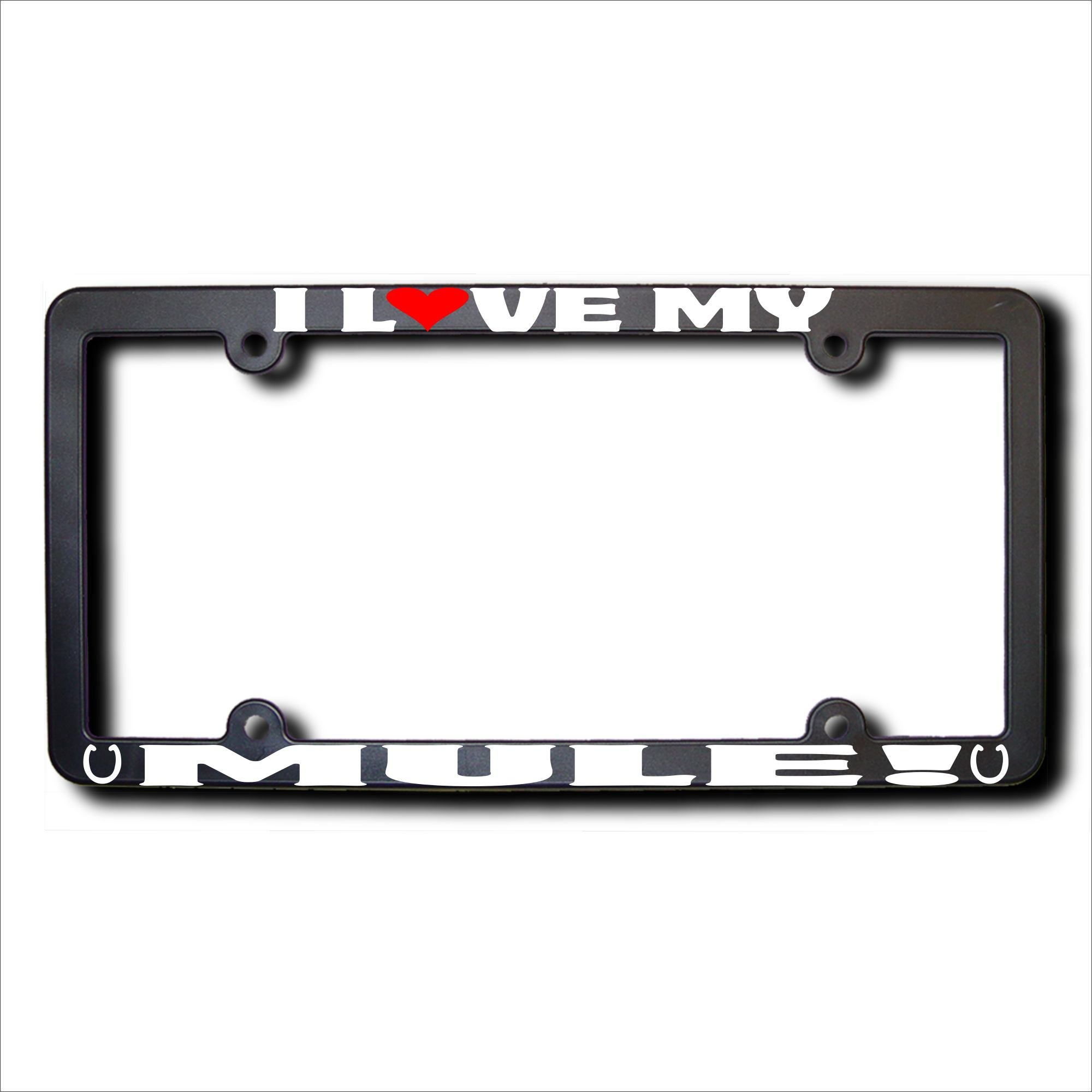 I Love My Mule License Plate Frame - Funny Car Accessory for Truck & SUV Enthusiasts - Perfect for Off-Road Adventures & Country Living