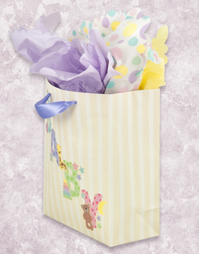Premium Dotted Baby Gift Bags for Baby Showers, Birthdays & Special Occasions - Cute Studio Design Gift Bags for Newborns, Baby Gifts & Party Favors