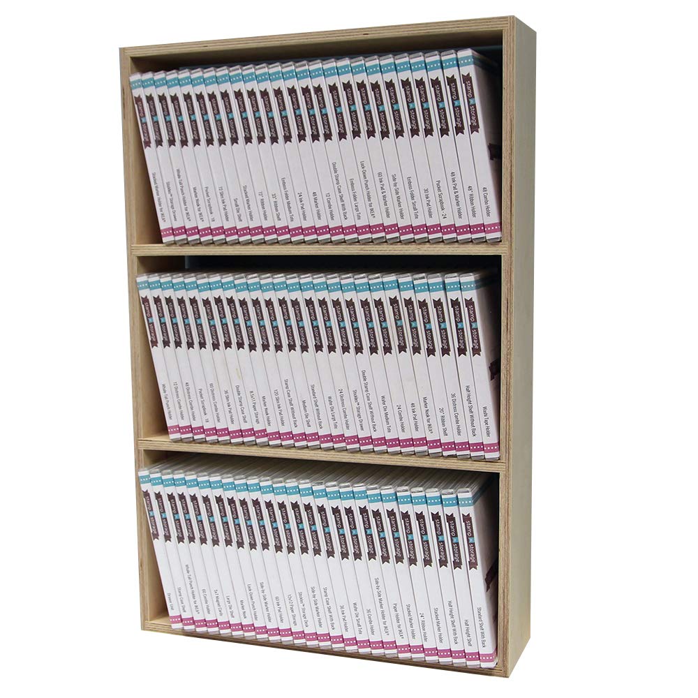 Stamp-n-Storage Mega Stamp Case Shelf Unit with Back - Wall Mount Organizer for Craft Room, Scrapbooking & Home Office Storage