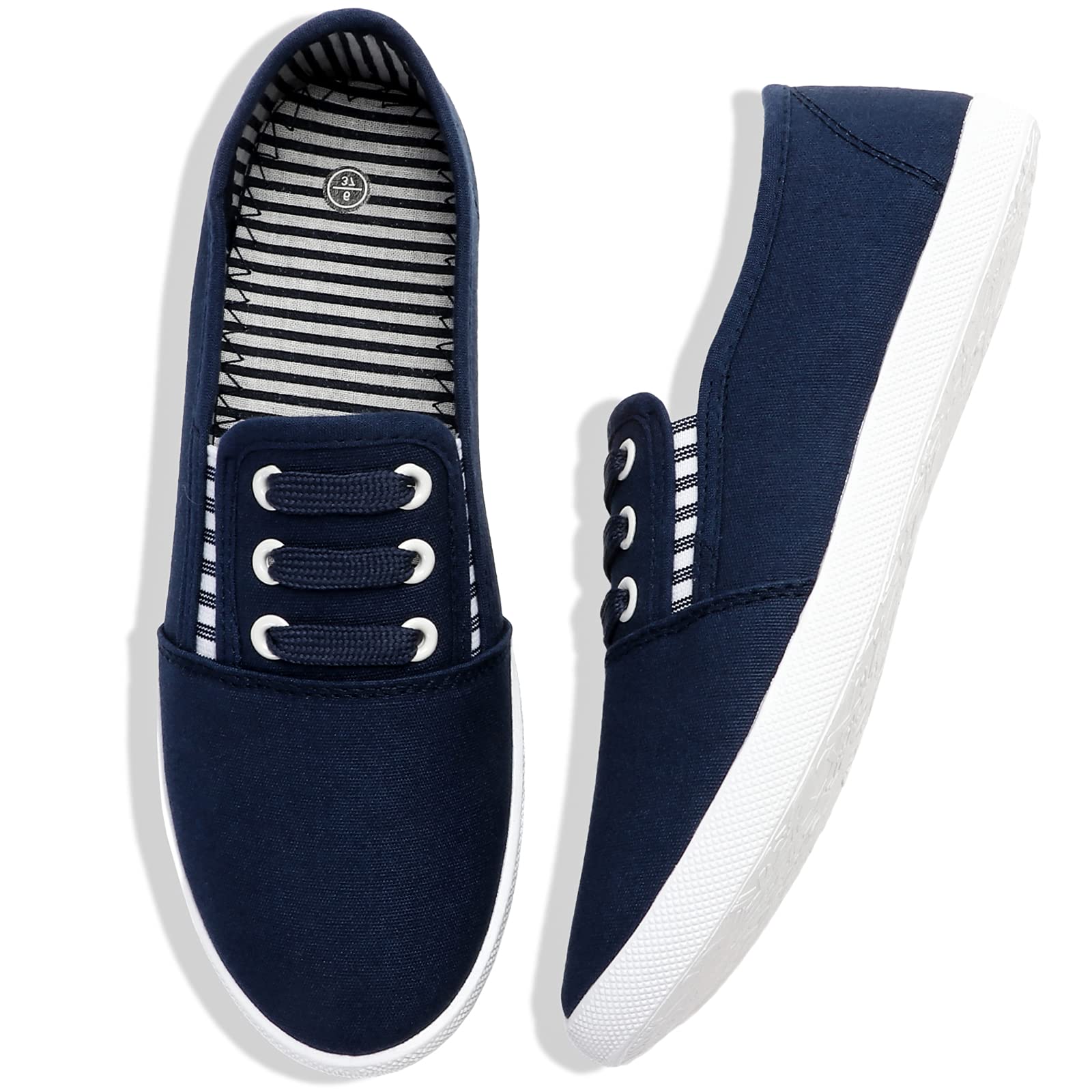 Women's Casual Canvas Slip-On Sneakers - Breathable Walking Shoes for Women, Non-Slip Flat Dress Shoes for Work & Tennis | Perfect for Office, Travel & Everyday Wear