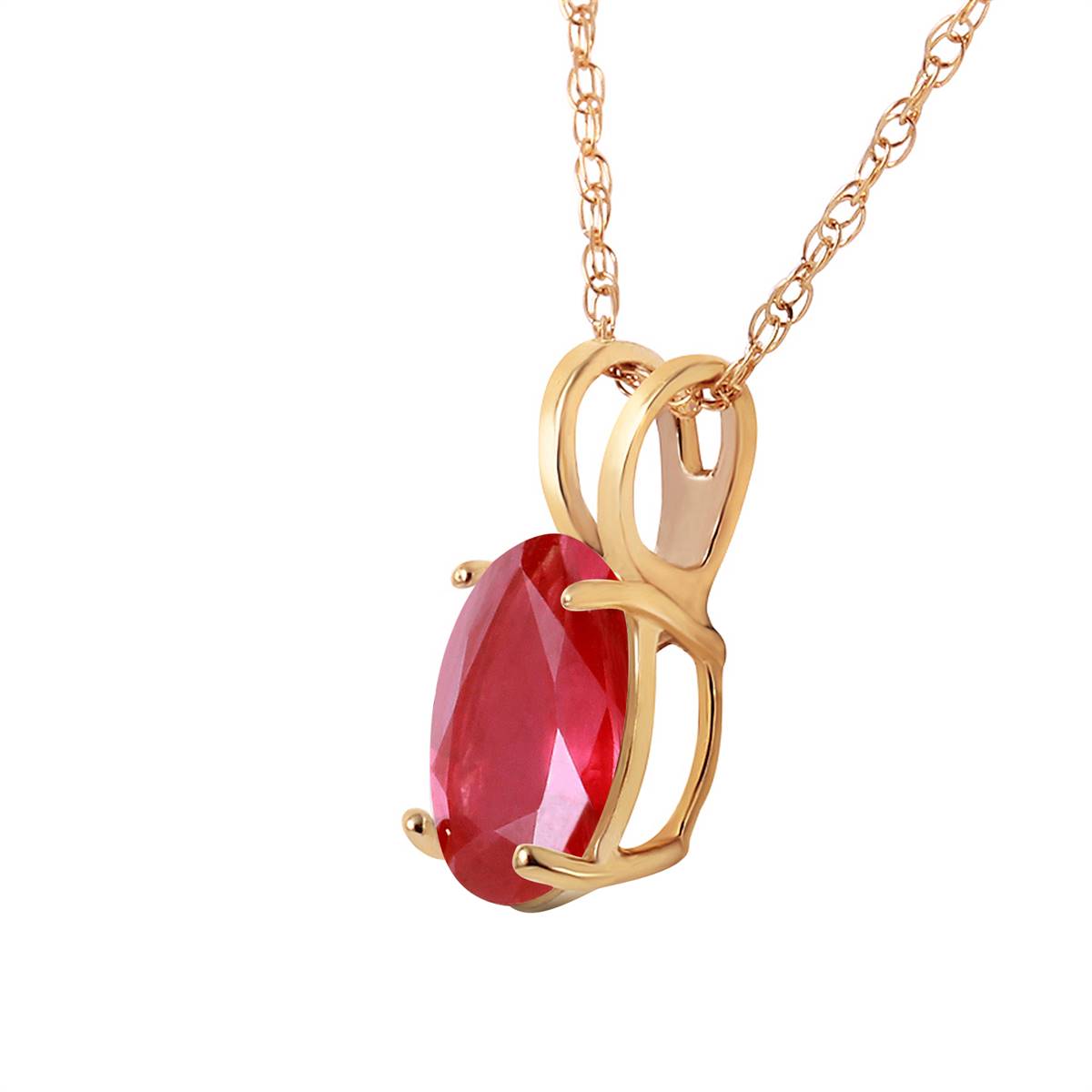 1 Carat 14K Solid Yellow Gold Necklace with Natural Ruby - Elegant Jewelry Gift for Women, Perfect for Valentine's Day, Anniversary & Special Occasions