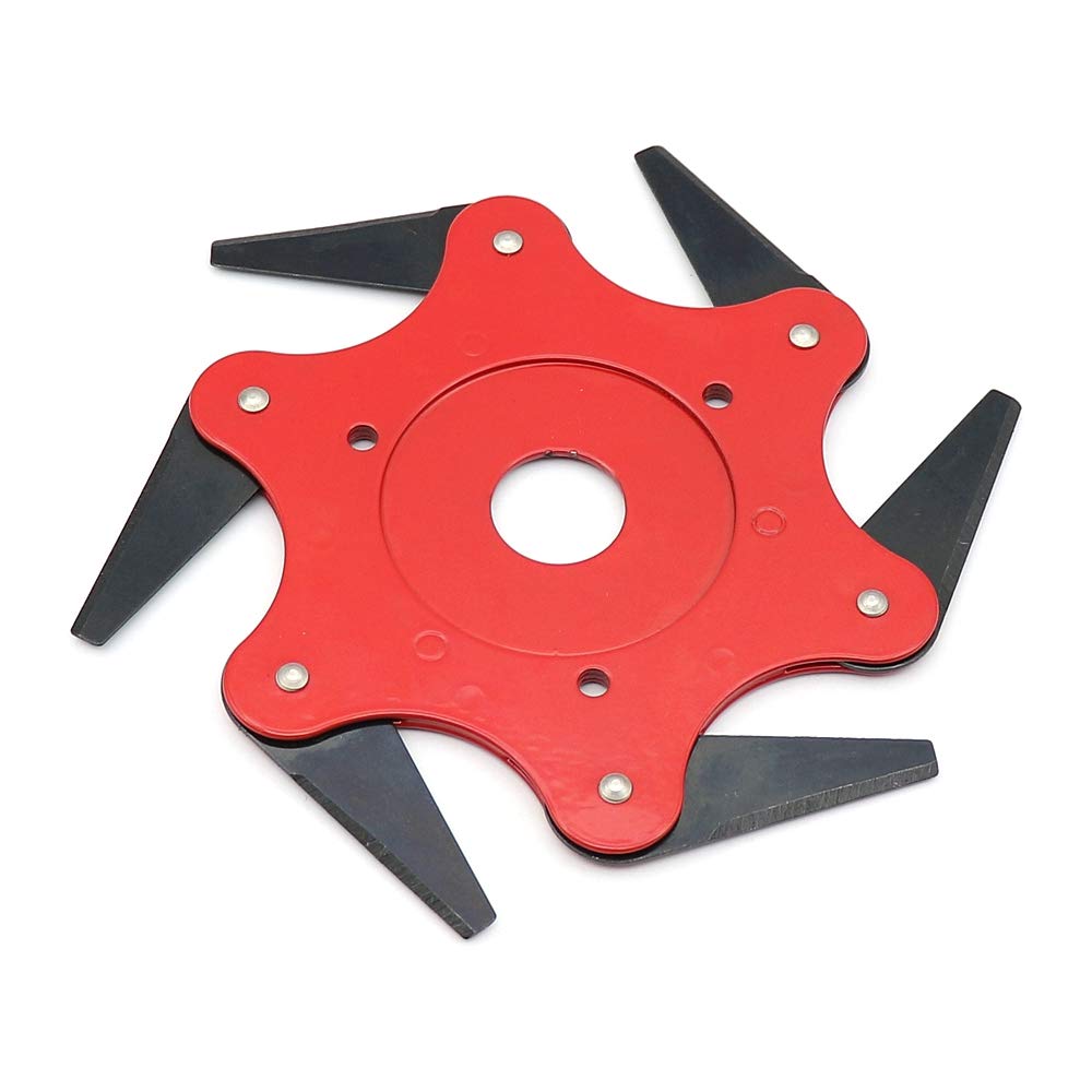 6 Teeth Blade Trimmer Head - Heavy Duty Lawn Mower Brush Cutter Replacement for Grass & Weeds - Perfect for Yard Maintenance, Landscaping & Gardening Accessories