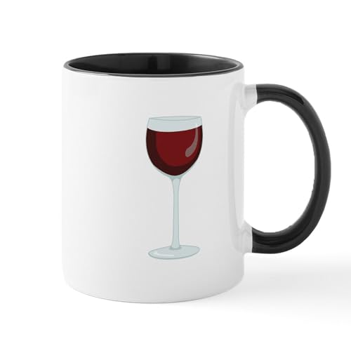 White/Black Inside - Red Wine Glass Mugs