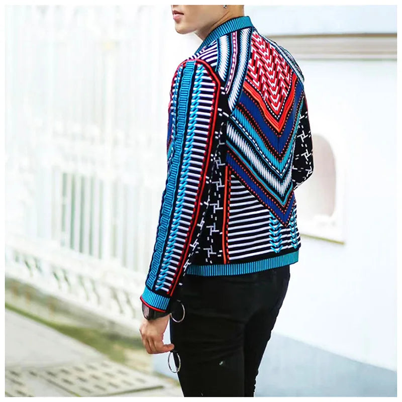 Men's Stylish Party Jacket - Embroidered Tuxedo Blazer with Tribal Design | Perfect for Weddings, Prom & Formal Events