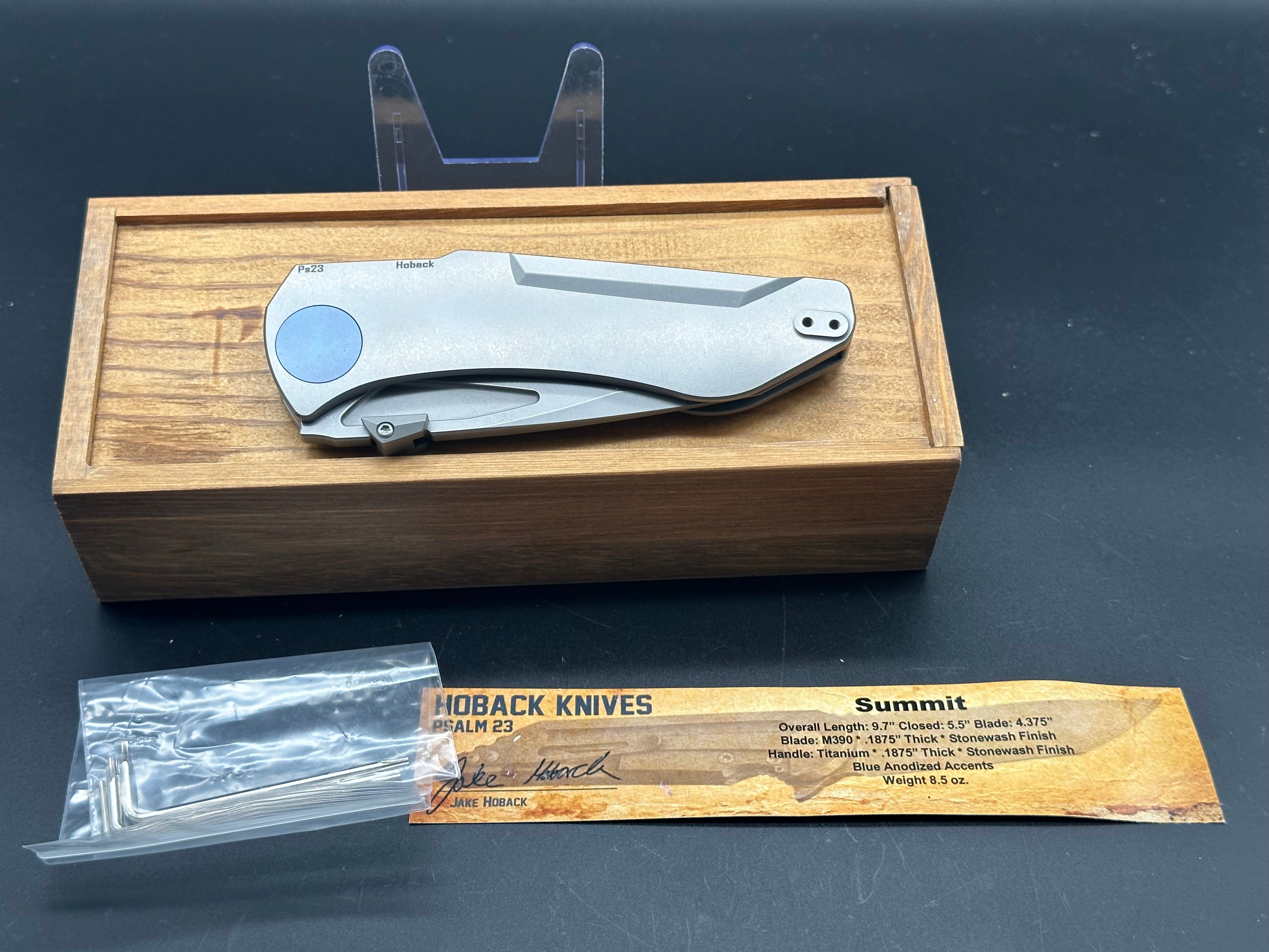 Hoback Summit Folding Knife with Blue Accents - Premium EDC Pocket Knife for Camping, Hiking & Outdoor Adventures