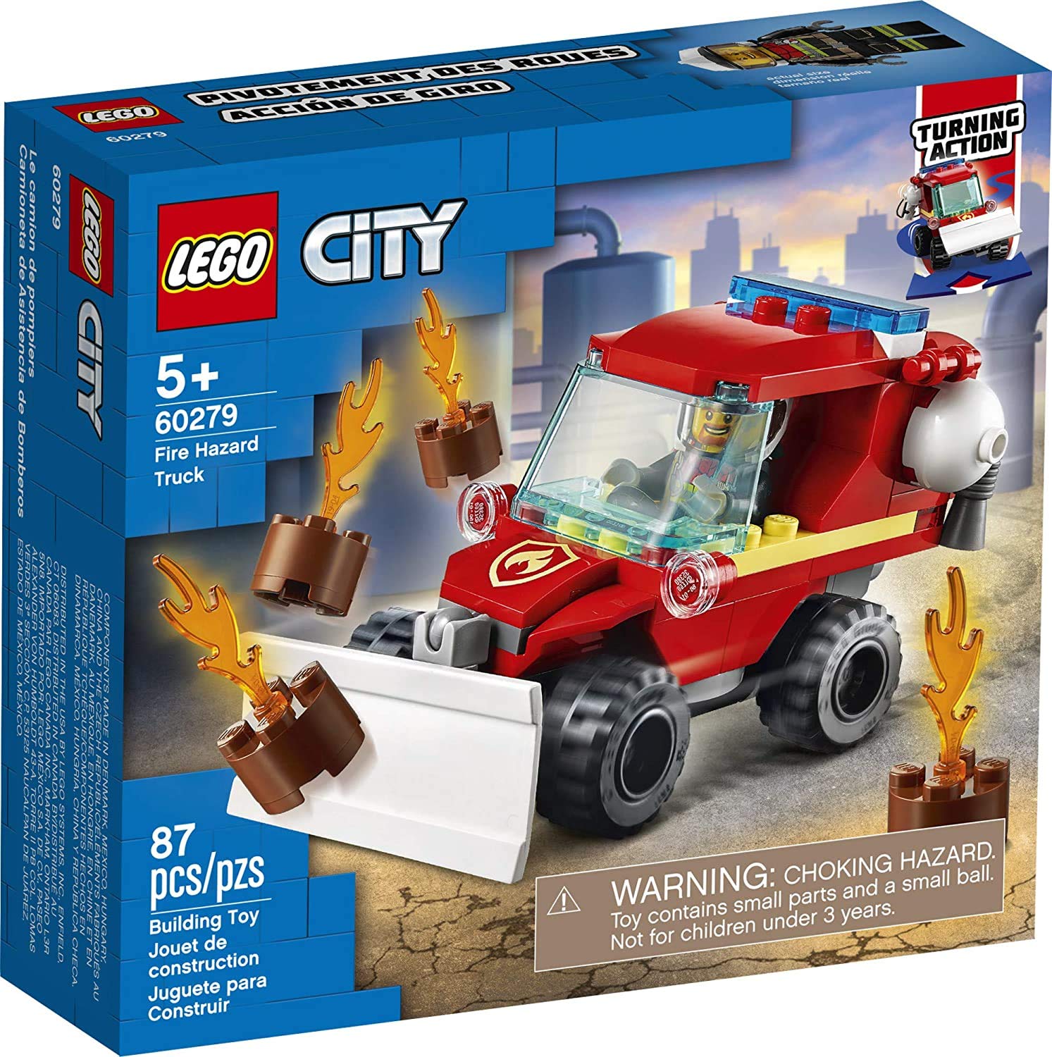 LEGO City Fire Hazard Truck 60279 Building Kit - 87 Piece Firefighter Toy Set for Kids, STEM Learning Construction Blocks, Creative Play Gift for Boys & Girls Ages 5+ | Birthday, Christmas, Pretend Play Scenarios