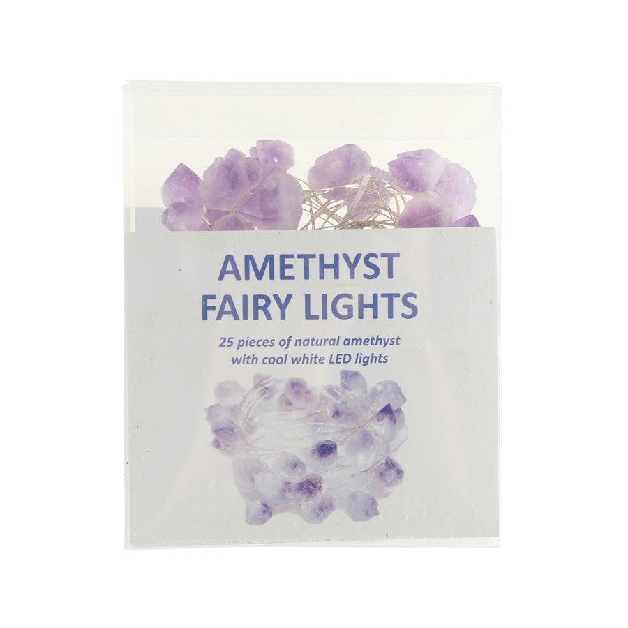 TRENDECOR 25 LED Natural Amethyst Fairy Lights - Purple Crystal String Lights for Bedroom, Wedding, Party & Home Decor - Indoor/Outdoor Use