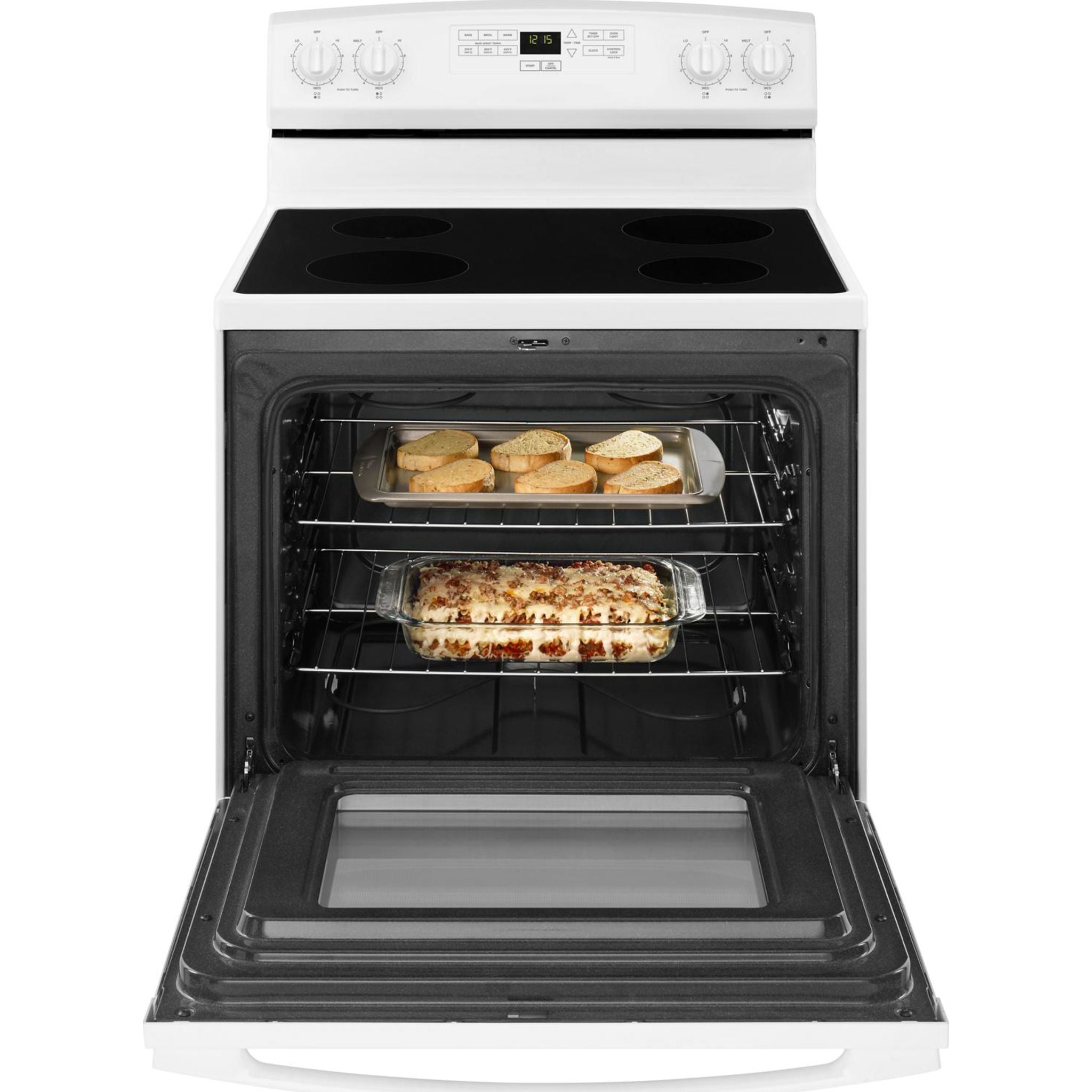 Amana 30 Inch Electric Range YAER6303MFW - White Freestanding Stove with Self-Cleaning Oven & 4 Burners - Perfect for Home Kitchen, Apartment Cooking & Small Space Living