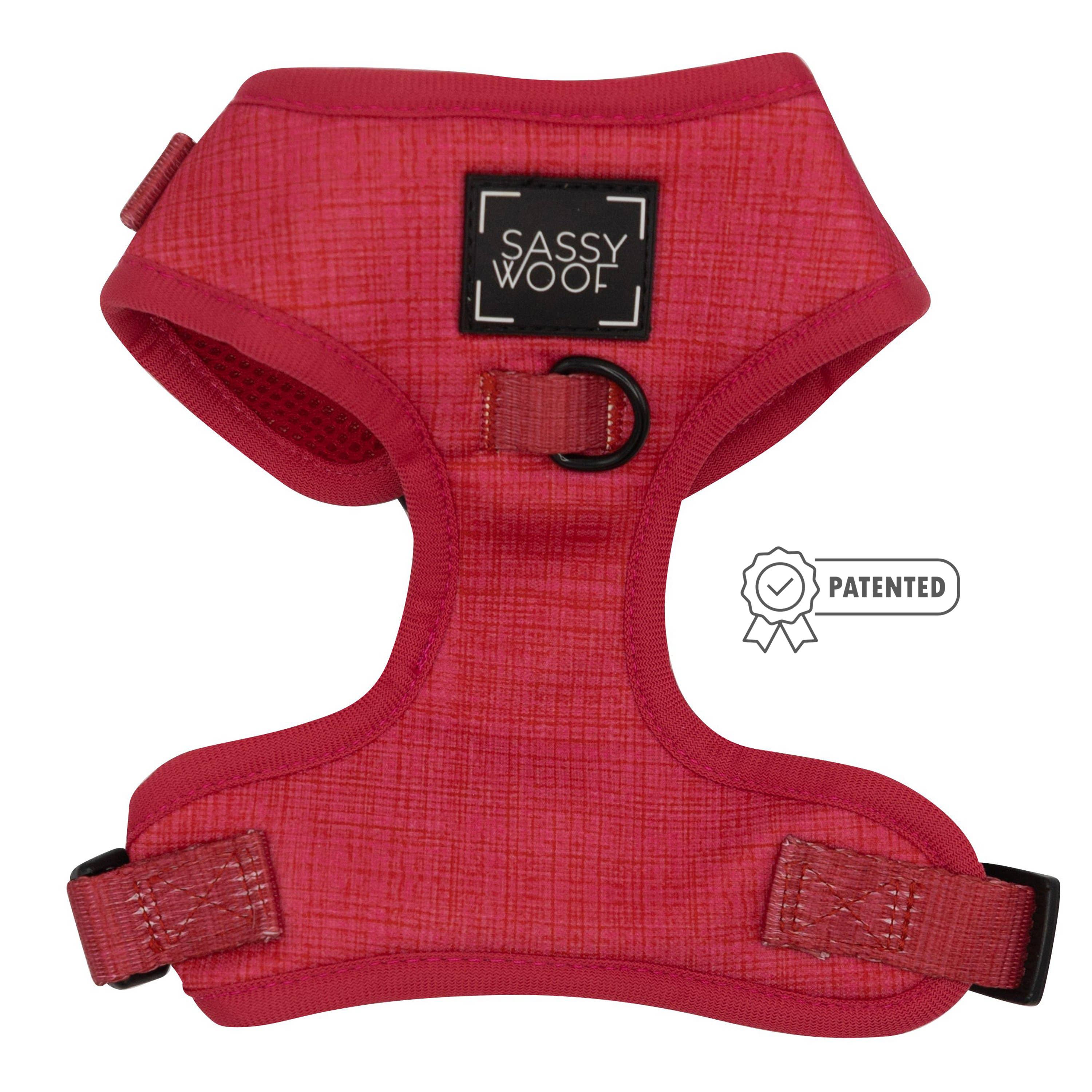 Sassy Woof Adjustable Dog Harness for Small Medium Large Dogs - Reflective & Breathable Pet Vest with 4 D-Ring Leash Attachments (Multiple Colors) - Perfect for Walking, Running, and Outdoor Adventures