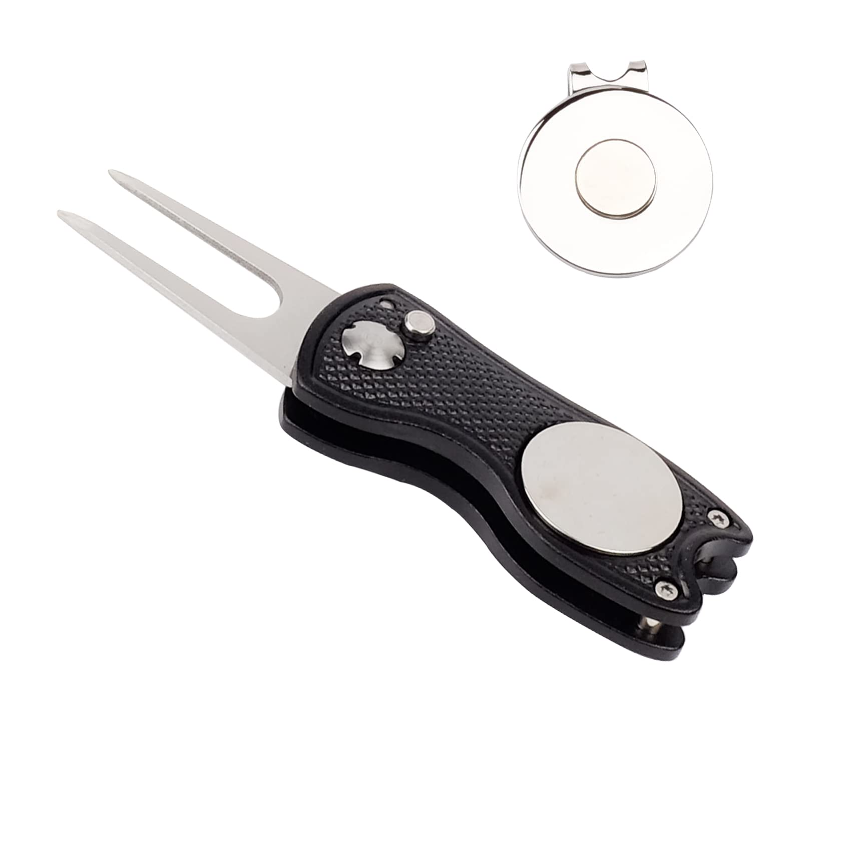 Premium Magnetic Golf Divot Tool with Ball Marker & Hat Clip - Durable Golf Course Accessories for Men & Women - Perfect Golf Gifts for Players & Tournament Use