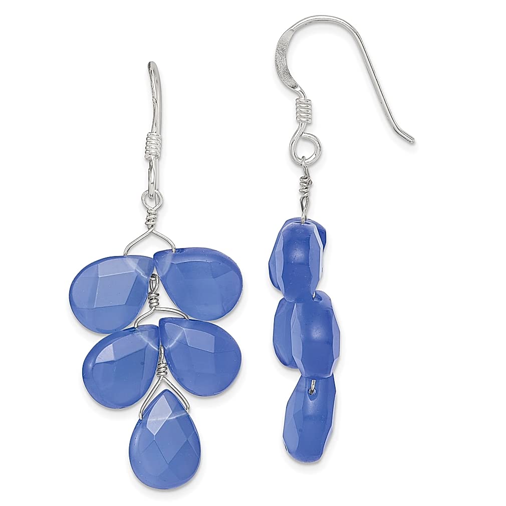 925 Sterling Silver Blue Quartz Crystal Drop Dangle Earrings for Women - Elegant Fine Jewelry Gift for Her | Perfect for Weddings, Parties & Special Occasions