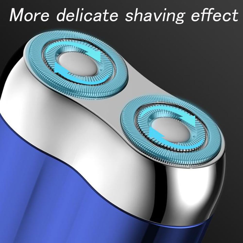 Mini Dual Head Electric Shaver for Men - Portable Cordless Rechargeable Travel Shaver with 2 Blades - Green - Perfect for Home, Office & Travel Grooming