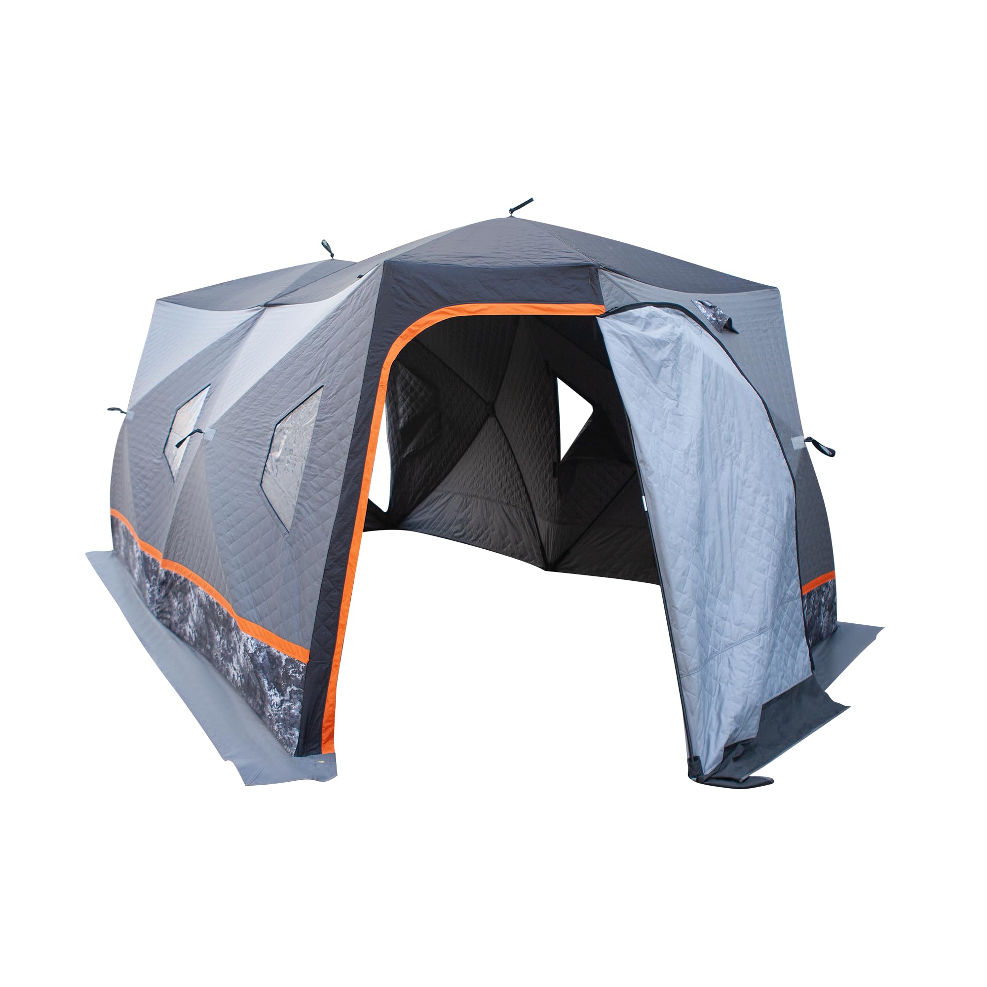 Explorer Series Wide Bottom Insulated Ice Fishing Shelter Tent - 6-8 Person Portable Winter Shelter for Ice Fishing, Hunting & Outdoor Camping | Heavy-Duty Waterproof Design for Extreme Cold Weather