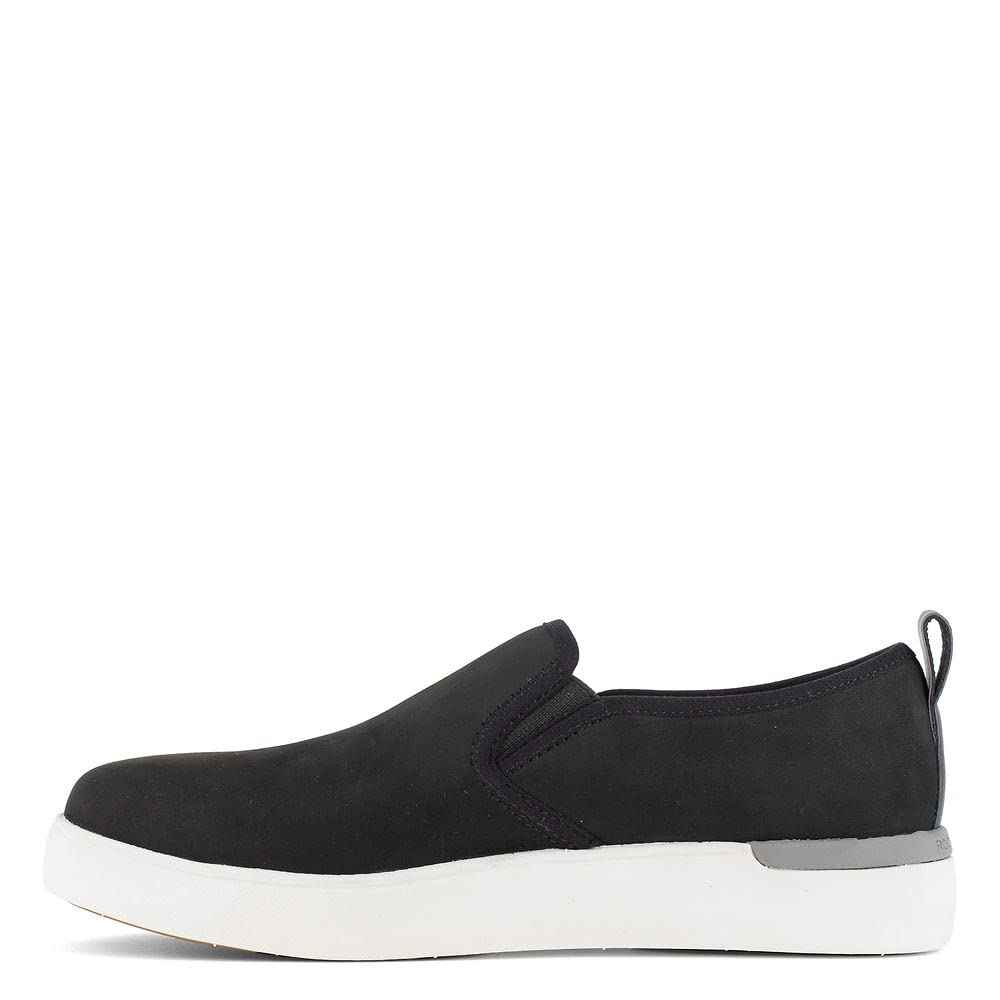 Rockport Women's RK643 Parissa Black Composite Toe Slip-On Work Shoes - Safety Toe, Comfortable & Lightweight for Nurses, Waitresses & Warehouse Workers (Size 7)