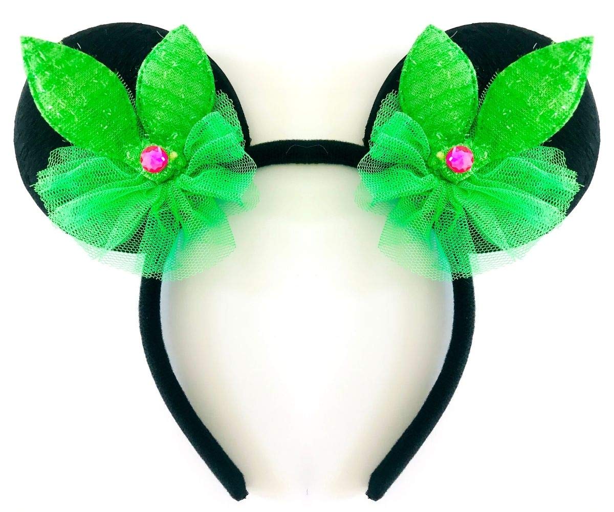 Sparkling MeeTHan Rabbit Mouse Ears Headband with Sequin Crystal Bows for Kids - Perfect for Disney Trips, Birthday Parties & Cosplay (Style M13)
