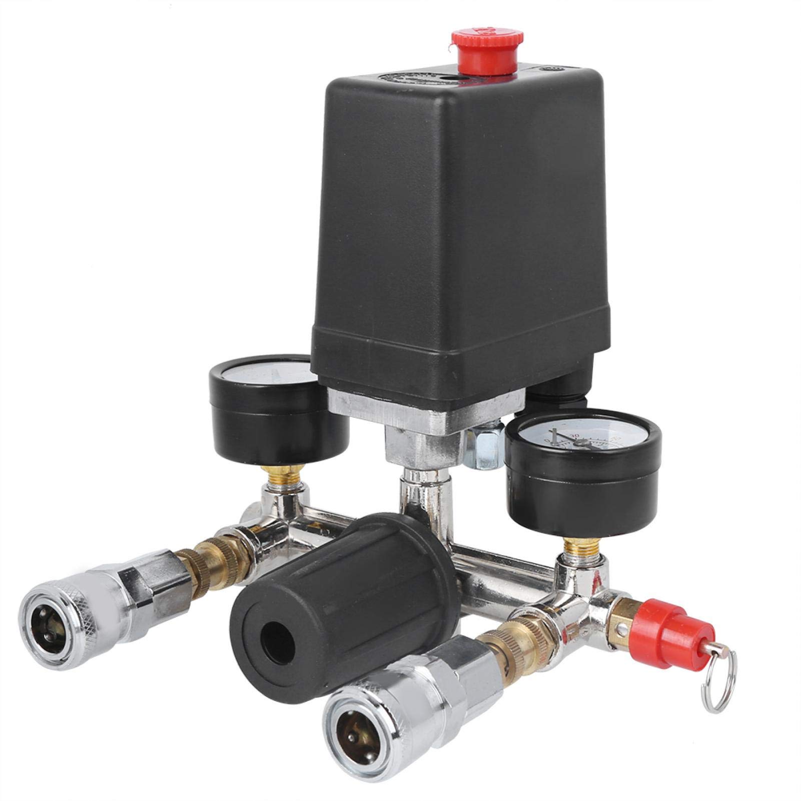 Air Compressor Pressure Control Switch with Dual Gauges - Heavy Duty Manifold Pressure Regulator Valve for Bama Air Compressors | Perfect for Workshop, Garage & Industrial Applications