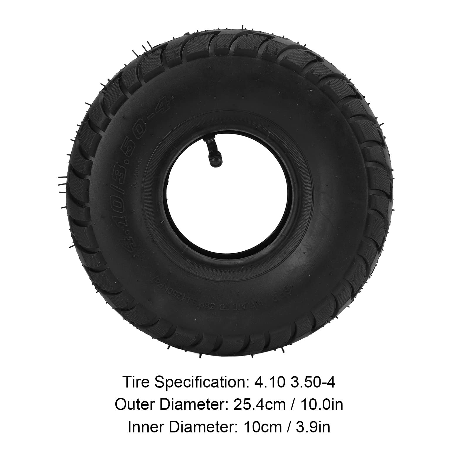 10 Inch 4.10 3.50-4 Tire and Inner Tube Set with Bent Valve - Replacement Pneumatic Tires for Electric Scooters, Bikes & Mobility Scooters - Durable Rubber Tires for Outdoor & Commuting Use