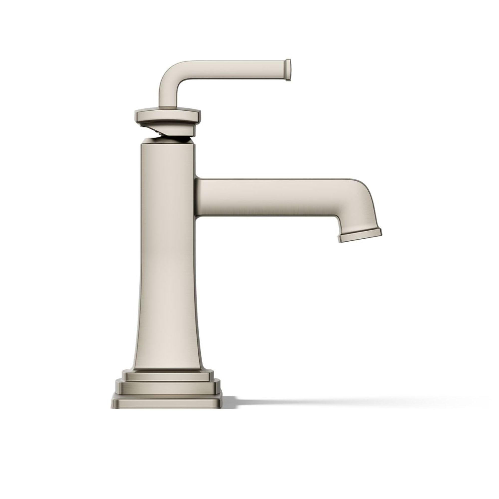 Riff Single-Handle Bathroom Sink Faucet - Modern Waterfall Spout Design for Bathroom Vanity, Powder Room & Guest Bath (Brushed Nickel Finish) - Perfect for Home Renovation & Hotel Upgrades