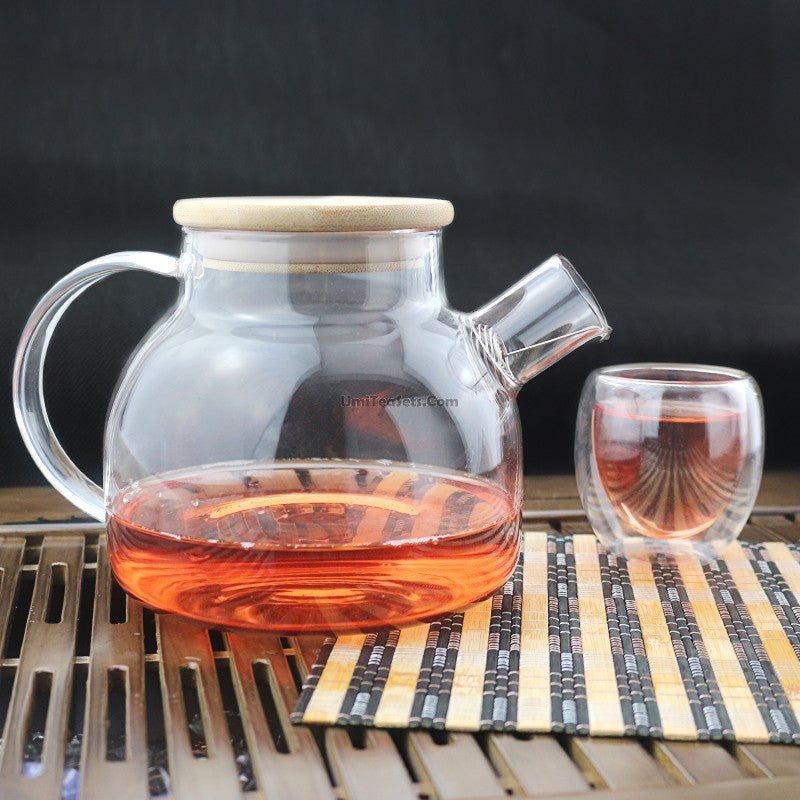 Premium Glass Teapot with Natural Bamboo Lid - Perfect for Loose Leaf Tea, Herbal Infusions & Home Decor - Ideal for Tea Ceremonies, Gifts & Cozy Afternoons