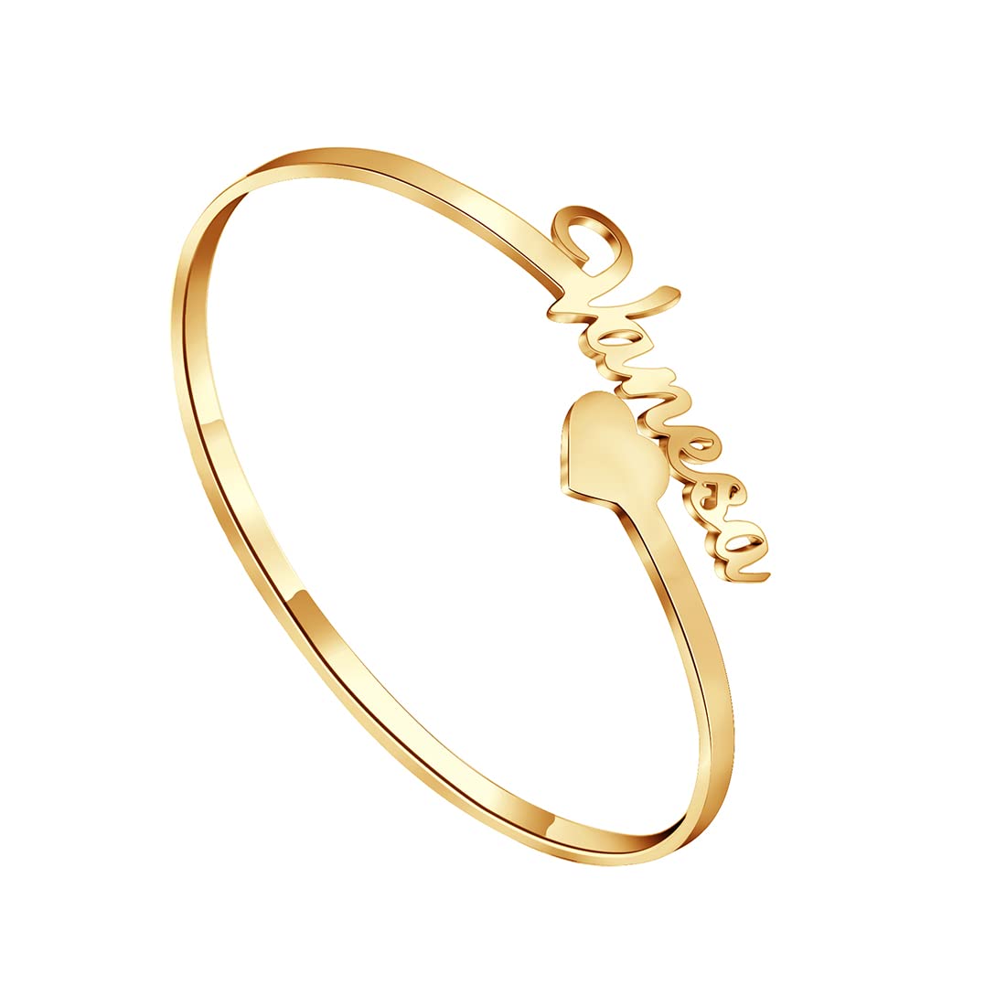 **Personalized Name Bracelets for Women - 18K Gold Custom Engraved Name Cuff Bangle Jewelry Gift for Mom, Daughter, Wife - Perfect for Birthdays, Anniversaries & Special Occasions**