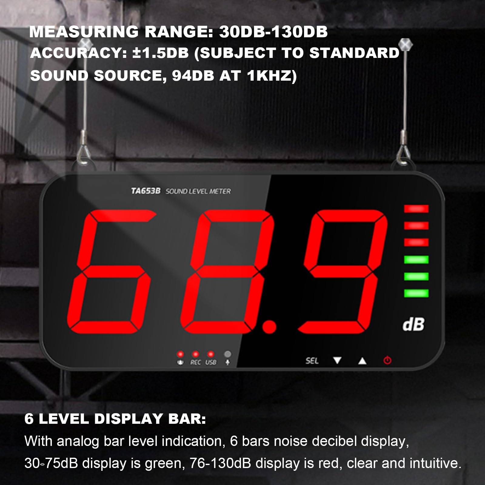 Digital Sound Level Meter with Temperature & Humidity Sensor - 13