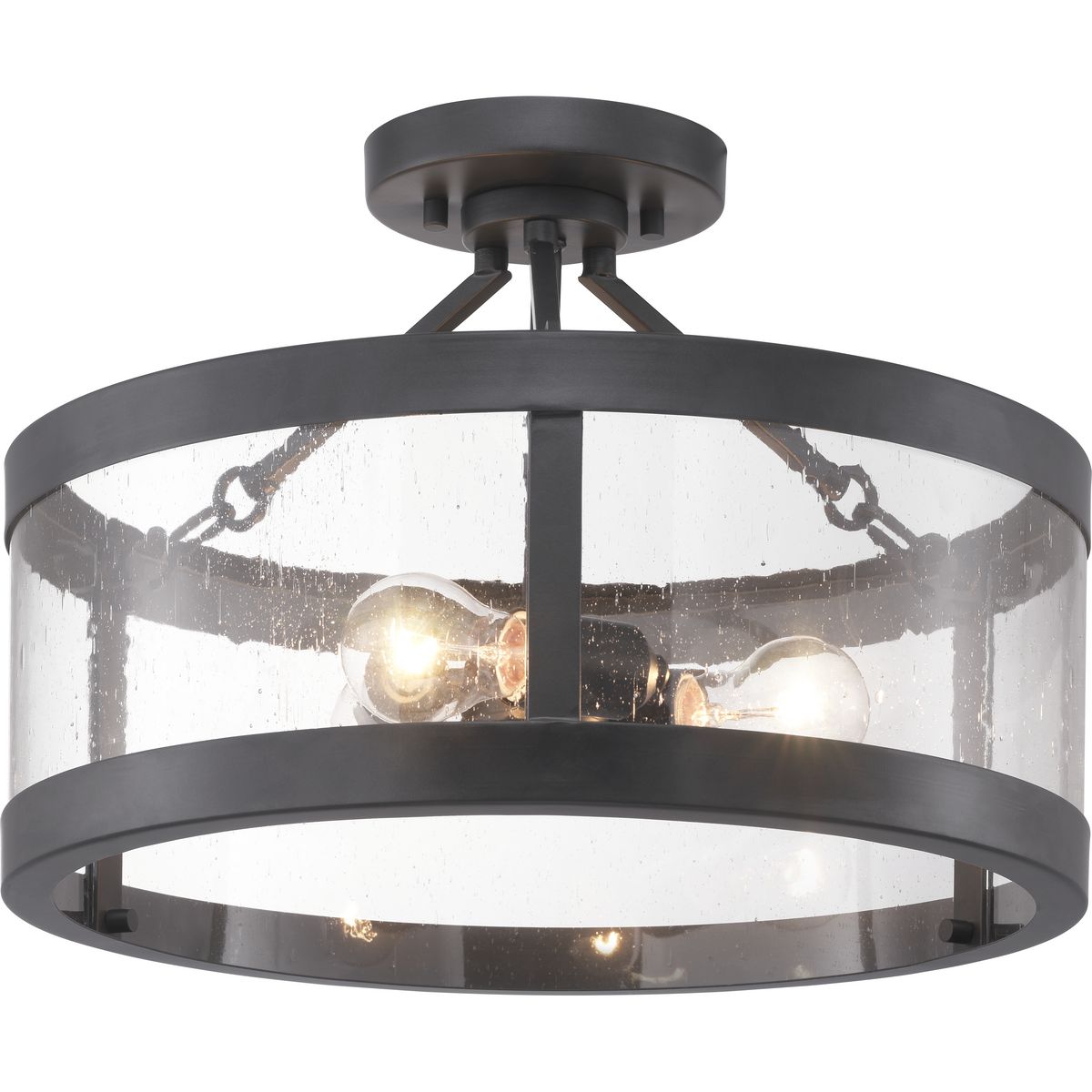 Gresham Collection 3-Light Semi Flush Mount Ceiling Light Fixture - Convertible to Pendant - Perfect for Bedroom, Kitchen & Dining Room Lighting