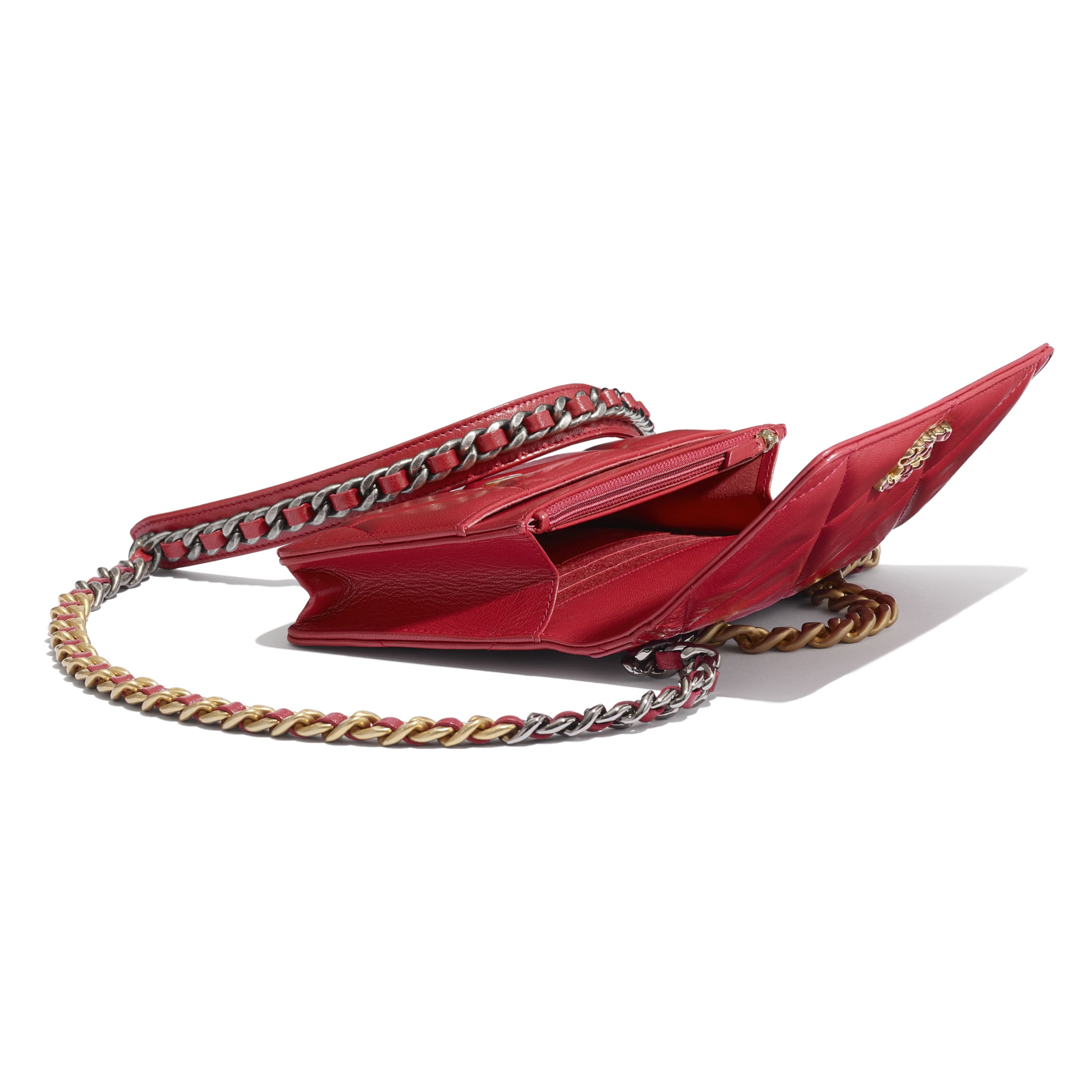 Chanel Wallet On Chain WOC - Genuine Lambskin Leather Crossbody Bag with Gold-Tone Hardware in Red | Perfect for Evening Events, Parties, and Daily Use