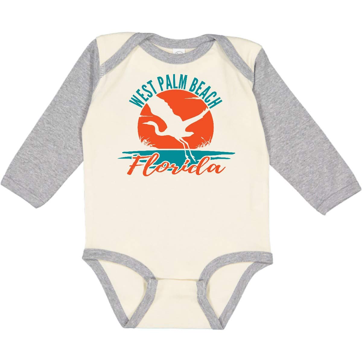 Inktastic West Palm Beach Florida Vacation Long Sleeve Baby Bodysuit - Soft Cotton Creeper for Newborns & Infants - Perfect for Family Trips & Beach Outings