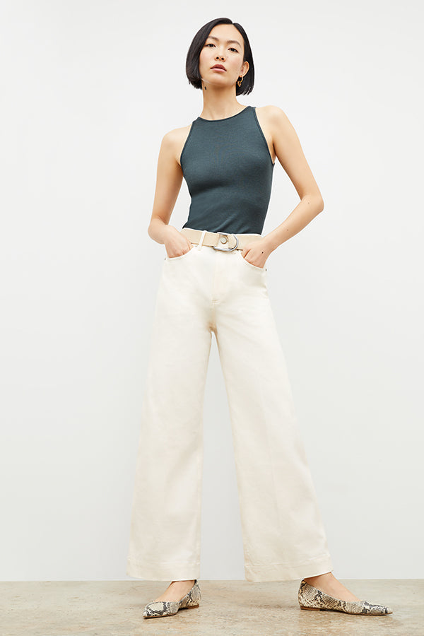Milo Wide Leg Jeans for Women - Eco-Friendly Better Than Denim Stretch Pants in Bright Ivory | Casual Chic Outfit for Streetwear & Everyday Comfort