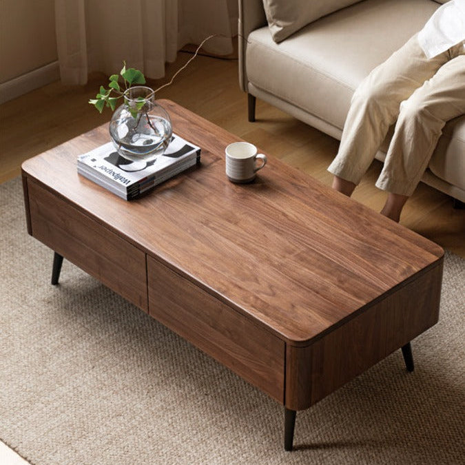 Solid Black Walnut Coffee Table - Handcrafted Wooden Living Room Furniture for Modern Home Decor, Perfect for Lounge, Family Gatherings & Coffee Time