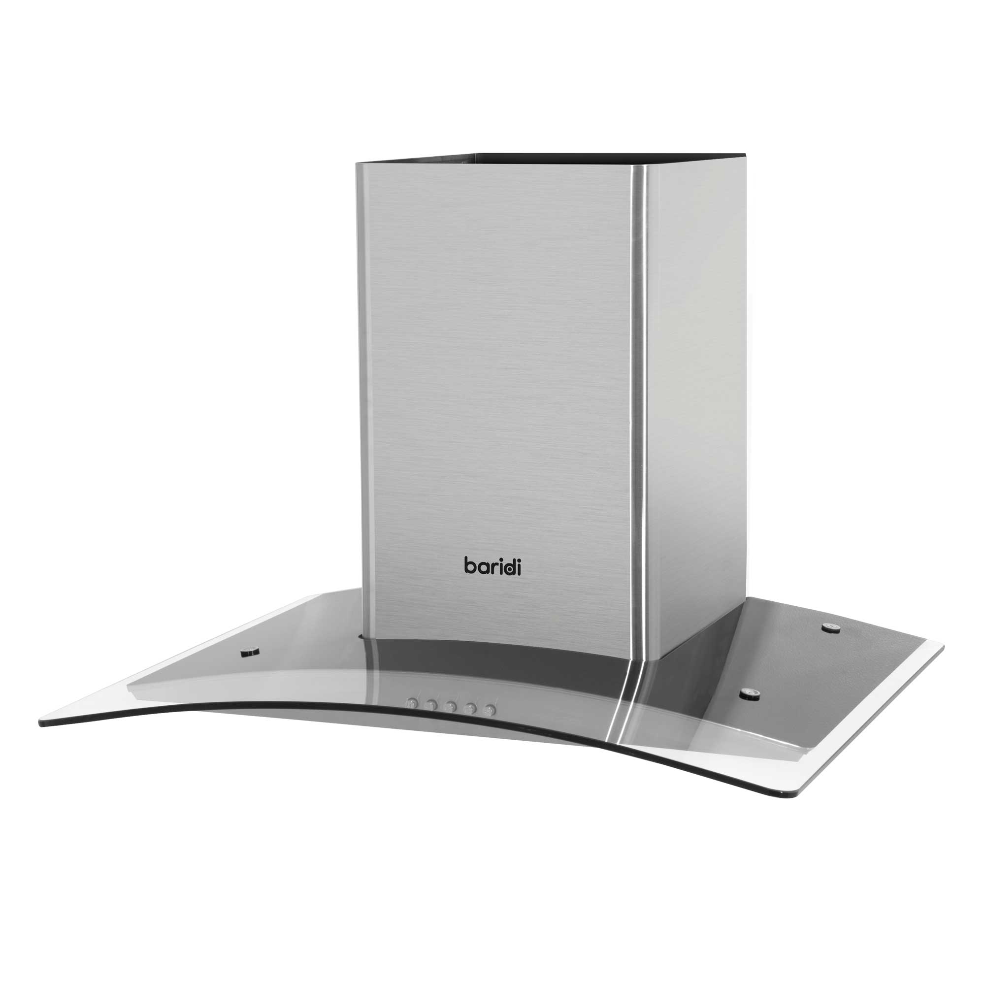Baridi 60cm Curved Glass Range Hood with Carbon Filters & LED Lights - Stainless Steel Kitchen Exhaust Fan - DH128 Model for Modern Home Cooking Ventilation